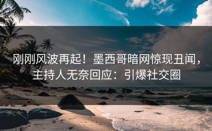 刚刚风波再起！墨西哥暗网惊现丑闻，主持人无奈回应：引爆社交圈