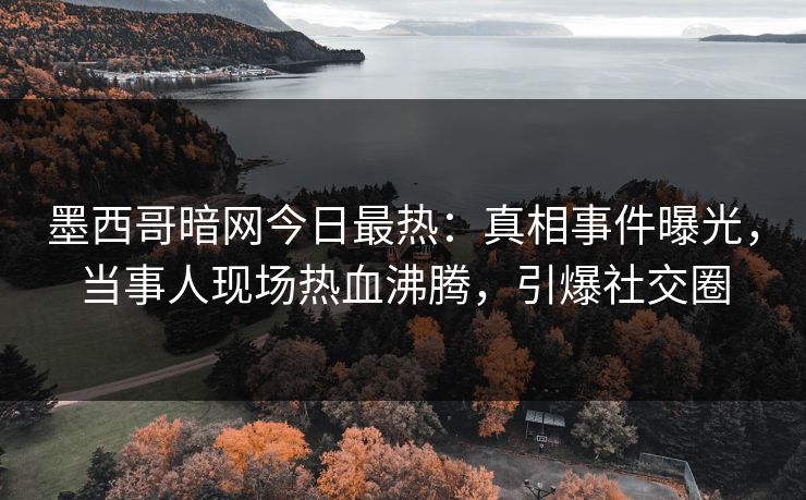 墨西哥暗网今日最热：真相事件曝光，当事人现场热血沸腾，引爆社交圈