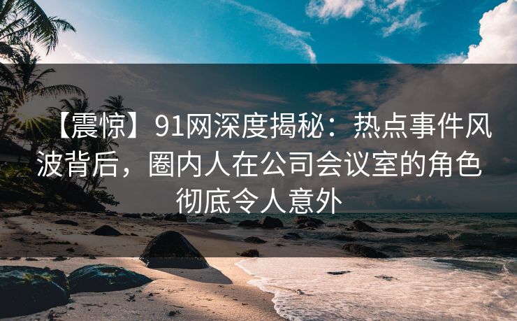 【震惊】91网深度揭秘：热点事件风波背后，圈内人在公司会议室的角色彻底令人意外